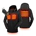 ORORO Women's Slim Fit Heated Jacket with Rechargable Battery, Heated Coat with Detachable Hood (Black,L)