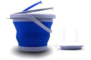 Collapsible Plastic Bucket Pail Fishing Bucket Portable Outdoor Travelling Foldable Multipurpose Bait Bucket Container with A