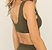Nulibenna Women's Womens Sport Two Piece Swimsuit Workout Scoop Crop Top Bikini Tanga Bottom Bathing Suit Army Green