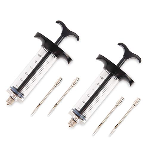 Meat Injector Syringe Plastic Marinade Injector for Smoker Marinade Flavor Injector with Screw-on Meat Needle 1-oz Flavoring Tool for Meat, Beef, Poultry Or Fruits Dishwasher Safe Smoker Accessories - Thumbnail 6