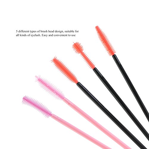 NUOLUX Mascara Brush,50pcs Disposable Silicone Mascara Wands Brush Set