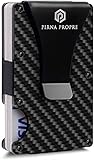 Minimalist Wallet Carbon Fiber - RFID blocking system | Up to 12 cards - Slim card holder wallet for men | Carbon Fiber Wallet with Money Clip by PirnaPropre