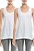 Loose Fit Long White Tank Tops Women Plus Size White/White XL