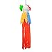 Halloween Haunters 3 Foot Hanging Circus Clown Head with Flashing Red LED Light Up Eyes Prop Decoration - Scary Menacing Ghoul Smile with Neon Red and Green Hair - Fun Entryway Display