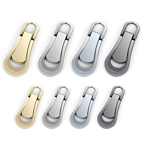 Zipper Pulls #5#3 8PCS - 4 Colors Metal Zipper Fixer Repair Replacement Pullers Metal-Plated Kits Zipper Sliders Zipper Pullers for Backpack Suitcase Jacket Bags Coat by FENGWANGLI - Thumbnail 7