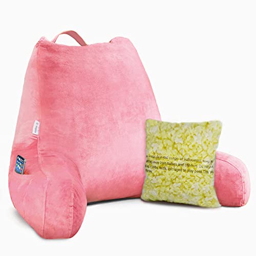 Vekkia Reading & Bed Rest Pillow with Support Arms, Pockets, Memory