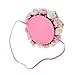Love Sweety Baby Rose Flower Golden Crown Birthday Headband Hair Accessories (White Pink 1)
