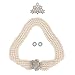 Utopiat flapper costume jewelry set-Audrey Hepburn Breakfast at Tiffany's Bridal Pearl Jewelry Set for Flapper Vintage Costume, silver, Large