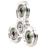 Hand Spinner, TILO Spinner Fidget Acrylic Tri-Spinner Fidget Toy Hybrid Bearing EDC Focus Toy Finger Top for Killing Time Spins Clear (Clear)