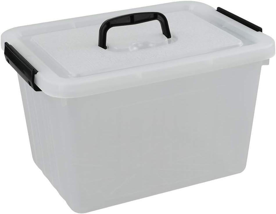 Tstorage 12 Quart Plastic Storage Box Latch Containers Storage Bins with Lids and Handles,1 Pack