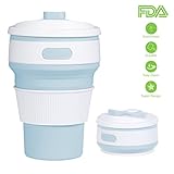 ROCONTRIP Silicone Collapsible Cup Convenient Travel Coffee Mug Lightweight Food Grade Silicone & PP BPA Free for Camping Hiking Outdoor Commuters