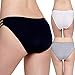 FeelinGirl Women's 3 Pack String Bikini Panty Size L Black+Grey+White