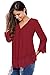 Happy Sailed Women Flare Sleeve Lace Splice Loose Trim Casual Blouse T-shirt Tops, Large Red