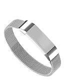 Fitbit Alta HR Bands and Alta Bands, Biaoge Milanese Magnetic Clasp Stainless Steel Metal Mesh Loop Accessories Watch Wristband Large Small for Fitbit Alta(HR)-Silver,Gold,Rose Gold,Black