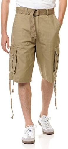 Hill Apparel Men's Messenger Twill Cargo Shorts with Belt