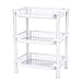 Storage Shelves,Crystalbabey Plastic Storage Shelves 3 Layers Floor Stand Rack Shelf Shower Organizer Kitchen Storage Bathroom Shelves for Home Household Kitchen (White)