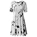 Zero City Women's Short Sleeve Casual Tie Dye Cotton Swing Tunic T-shirt Dresses Large Ze2010_black