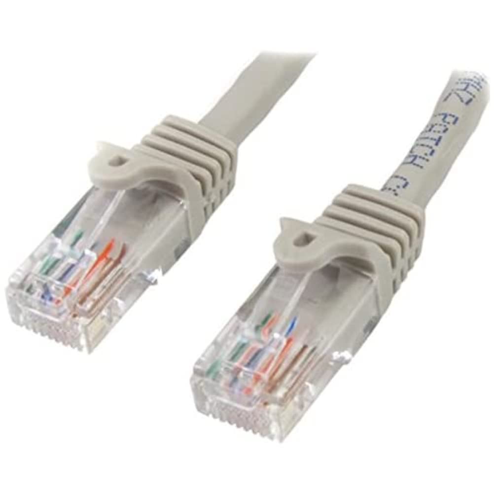 StarTech.com 2 m Gray Cat5e Snagless RJ45 UTP Patch Cable - 2m Patch Cord - Ethernet Patch Cable - RJ45 Male to Male Cat 5e Cable (45PAT2MGR) , Grey