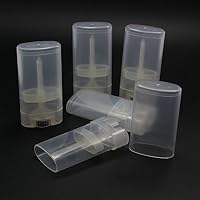 10PCS Deodorant Mini Containers Empty Oval Lip Balm Tubes Transparent 15ml Mini