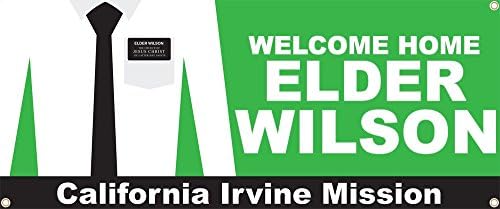 Welcome Home Missionary / Elder Personalized Custom Heavy-Duty Indoor / Outdoor Banner, 3ft x 6ft with Grommets