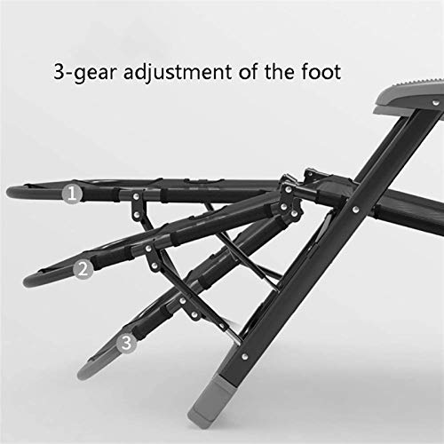 Lounge Sessel, Recliner Lounge Chaise Einstellbare Null-Schwerkraft, Falten mit Pad, Ideal für Patio-Pool-Yard-Rasen… – Bild 7