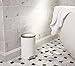 simplehuman 10 Liter / 2.3 Gallon Small Semi-Round Bathroom Step Trash Can, White Steel With Stainless Steel Lid
