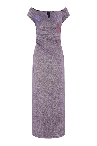 Gina Bacconi Women's Shoulder Maxi Dress Cocktail, Black/Pink, 12