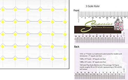 Dollhouse Miniature Tile Diamond 12 X 16 Yellow