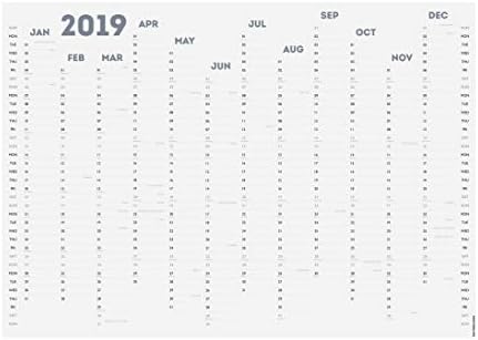 White Out (Smokey Blue) 2019 Wall Planner A1 or A2 Non-Laminated (A2 UK & Ireland Planner)