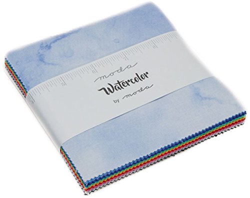 Watercolor Charm Pack by Moda Classic; 42-5" Precut Fabric Quilt Squares