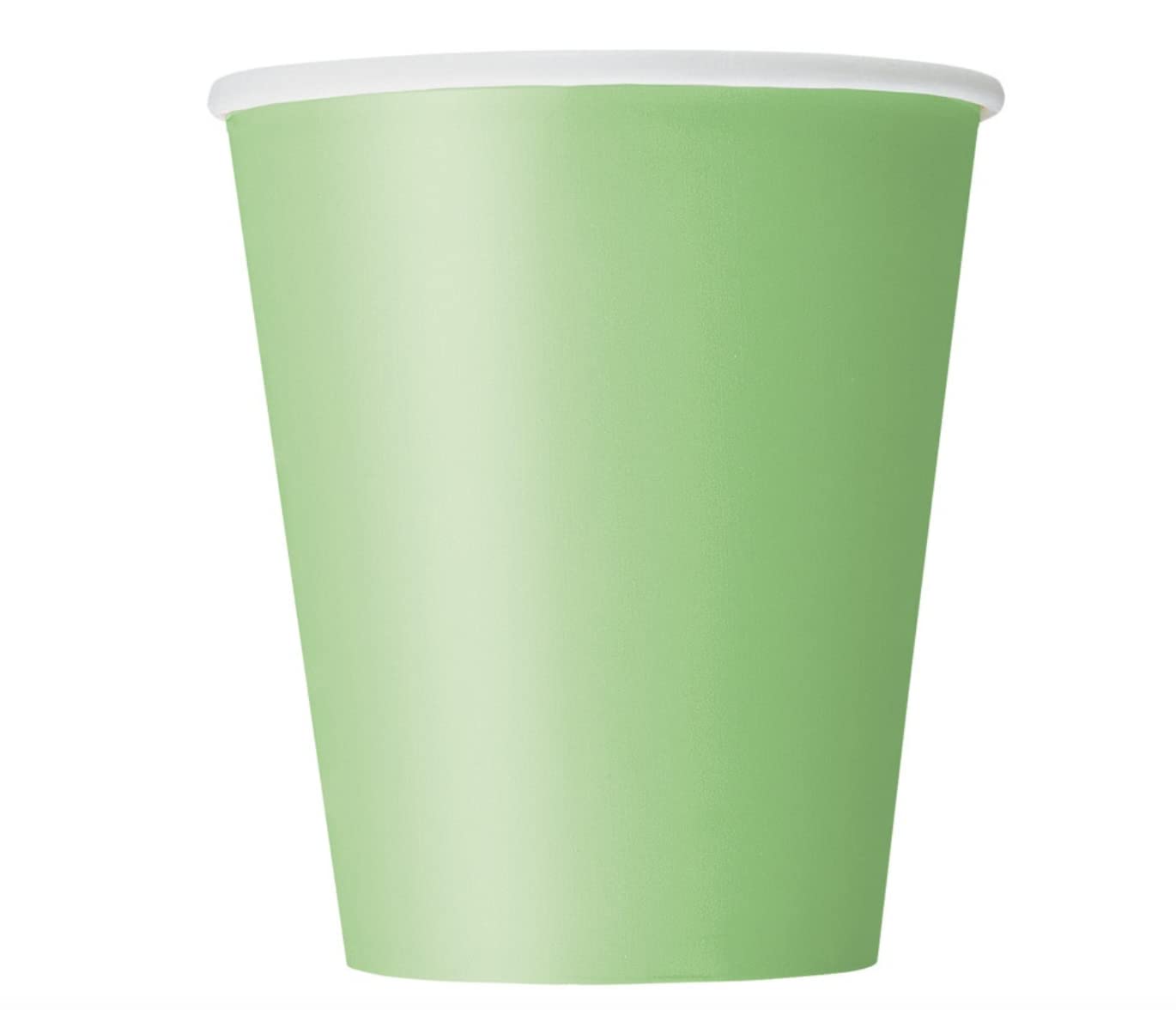 Vibrant Lime Green Solid Paper Cups (9oz) 8 Count - Vibrant, Eco-Friendly Disposable Drinkware for Parties and Events