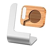 Kollea Aluminum Apple Watch Stand Charging Station Bracket Docking Cradle for All Apple Watch, Carbon Bamboo