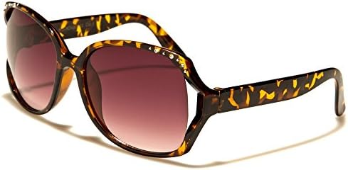 Girls Fashionable Rhinestone and Floral Vented Kids Butterfly Sunglasses UV400 - Ages 3-10 - Carry Bag (Amber)