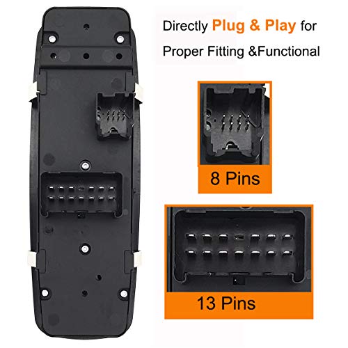 BOPART Driver Side Master Power Window Switch for 2008 2009 2010 2011 2012 Jeep Liberty Dodge Nitro & 2009 2010 Dodge Journey Replaces OE # 4602632AG 4602632AH 4602632AF 4602632AD 4602632AC