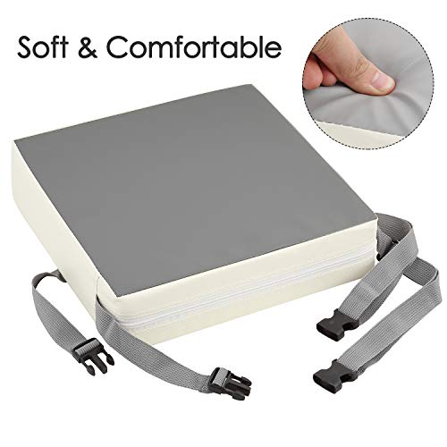 Toddler Booster Seat for Dining Table, PU Washable 2 Belt Attach to