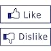 Pair of LIKE/DISLIKE Facebook Ideal 50 Self-inking Rubber Stamps