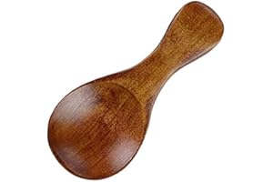 Mini handmade salt wooden spoon with short handle, can be used for spices, condiments, sugar, honey, coffee, tea, mustard, IC