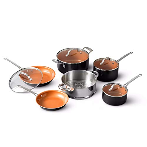 Gotham Steel 10 Piece Pots and Pans Set with Ultra Nonstick Diamond