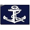 White Nautical Anchor Navy Blue Door Mats Entrance Floor Mats Front Doormats Non-Slip Bedroom Carpet Home Kitchen Rug 41KzH8hCOQL