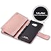 ULAK Galaxy S6 Case, Samsung Galaxy S6 Wallet Case, Wallet Flip Case PU Leather Case Shockproof Soft TPU Inner Bumper Slim Protective Card Slots Wrist Strap Cover- Rose Gold