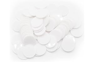 HAKITAROOM Set of 100 Opaque Plastic Learning Counters Mini Poker Chips Game Tokens with Storage Box (White, 1 Inch)