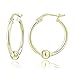 Hoops & Loops Flash Plated Gold Sterling Silver 18mm Round Bead Hoop Earrings
