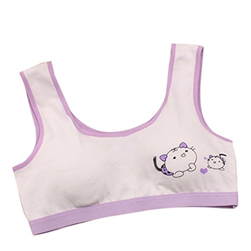 TIFENNY Newest Lovely Girls Printing Underwear Bra Vest Children Underclothes Sport Undies (Purple)