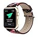 Pantheon Designer Leather Watch Band Compatible with Apple iWatch Series 4 3 2 1, 42mm / 44mm