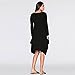 WearLove Women Asymmetrical Loose Long Sleeve Pockets Tunic Shirt Dress Black 2XL