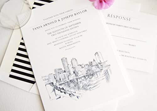 Amazon.com: Boston Skyline Wedding Invitations Package ...