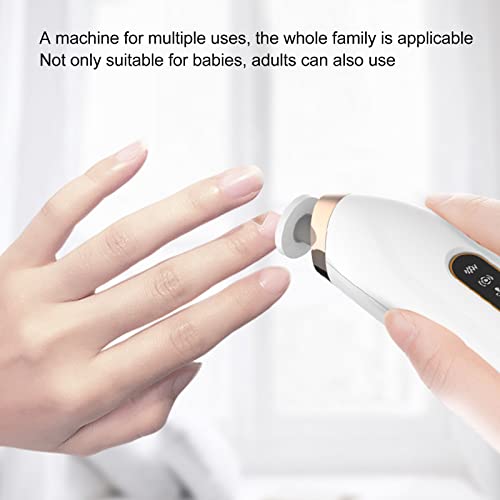 Cortaúñas para Bebés Lima de Uñas Eléctrica Mini Molinillo de Uñas Eléctrico Portátil para Bebés de bajo Ruido con Luz Nocturna para Niños Adultos, corta uñas bebe, lima para bebe accesorios de bebe | Recargable USB, ABS Seguro, Portátil, luz Nocturna, Regalo para Bebe Recien Nacido, Apta Bebés y Adultos, Blanco