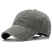 Unisex Vintage Washed Distressed Baseball-Cap Twill Adjustable Dad-Hat (A18-Army Green(New))
