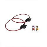 Ebow 2 Pack -12V Water-Resistant Add-A-Circuit Blade Type Inline Fuse Holder with Cap16 Gauge (Small)