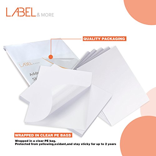 Full Sheet Labels for Laser and Inkjet Printer 8.5x11" Labels Full Sheet Label Paper Amazon Postage Address Shipping 1 up Labels [100 Sheets 100 Labels] LABEL&MORE - Thumbnail 5